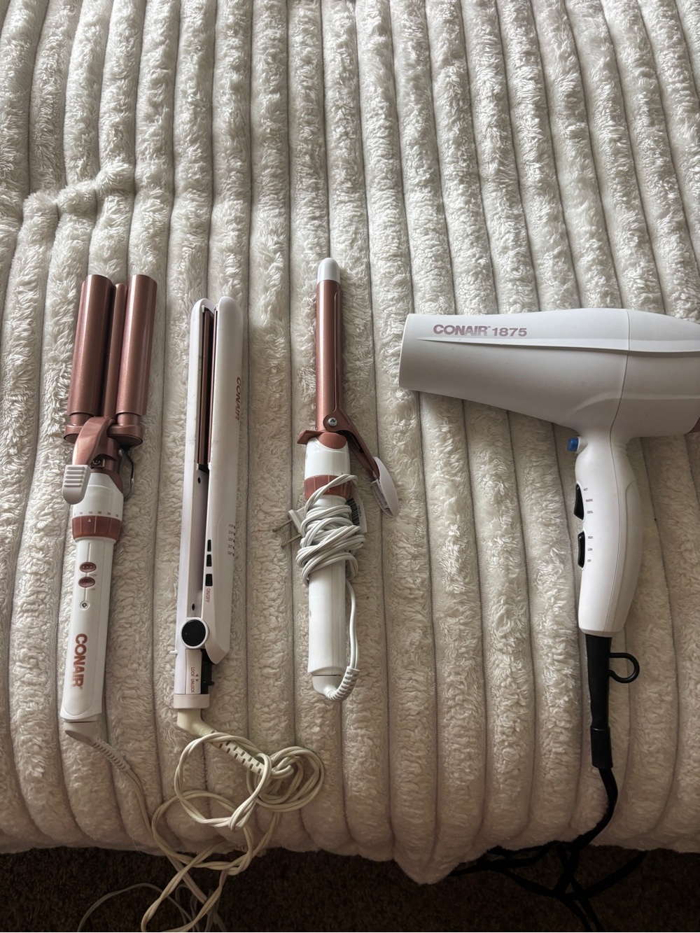 Conair White and Rose Gold Hair Styling Set - 4 Piece